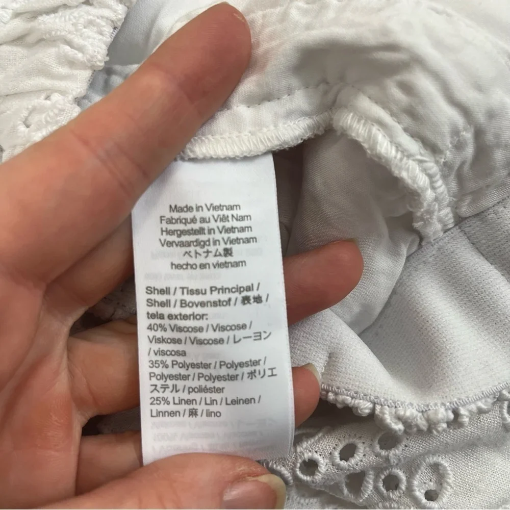J. CREW Linen Blend Maxi Skirt in Eyelet‎ Lace BI743